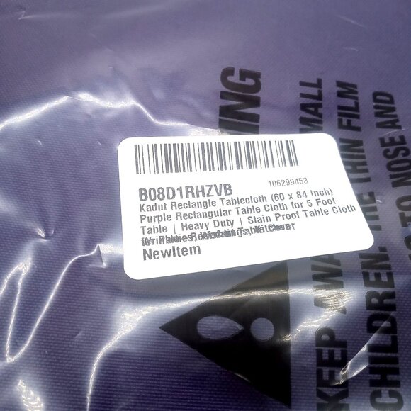 Kadut Tablecloth 60x84 Purple Rectangle Heavy Duty Stain Proof Wrinkle Resistant - Picture 4 of 4